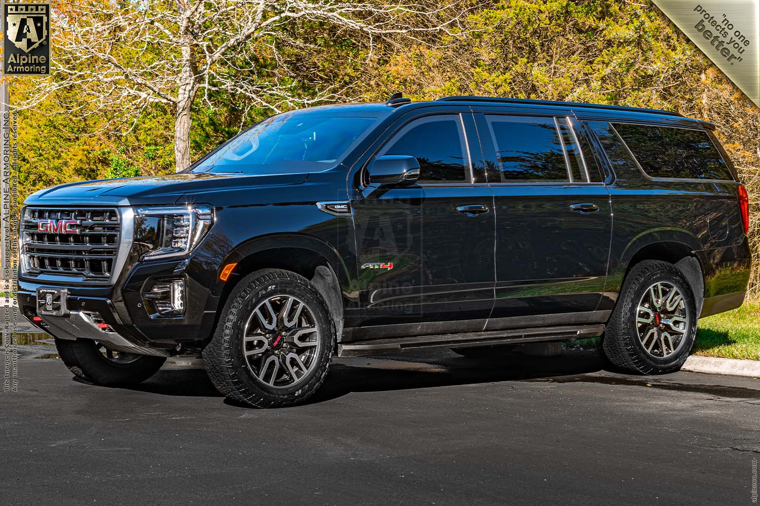 New Inventory armored GMC Yukon XL 4WD AT4 Level A9/B6+ Exterior & Interior Images VIN:8264