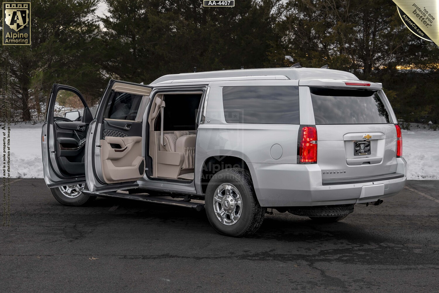 Inventory armored Chevrolet Suburban 3500HD LT Limo Level A11/B7 Exterior & Interior Images VIN:4407